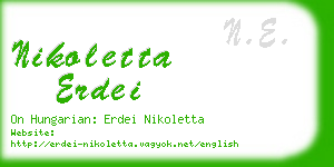 nikoletta erdei business card